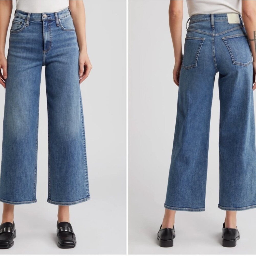 Rag & Bone Andi High Waist Ankle Wide Leg Jeans Peggy was size 24 NWT